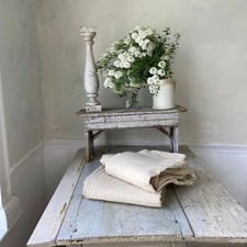 SET 2 lenzuola canapa antiche tessute a mano cucite a mano 1800 vintage lino pesante h