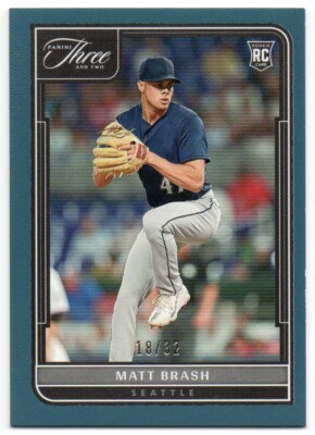 2022 Panini Three and Two Full Count 136 Matt Brash RC 18/32 Seattle Mariners