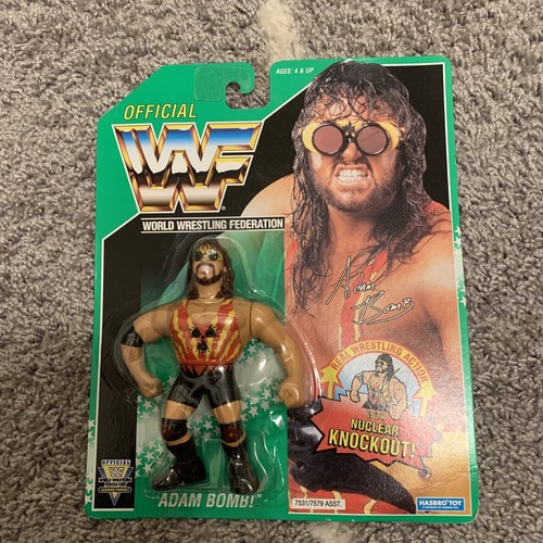 WWF HASBRO ADAM BOMB MOC MINT ON CARD GREEN CARD S...