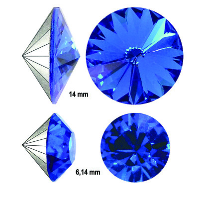 - high quality - Preciosa Maxima Kristalle 6mm oder 14 mm in Heliotrope Blau