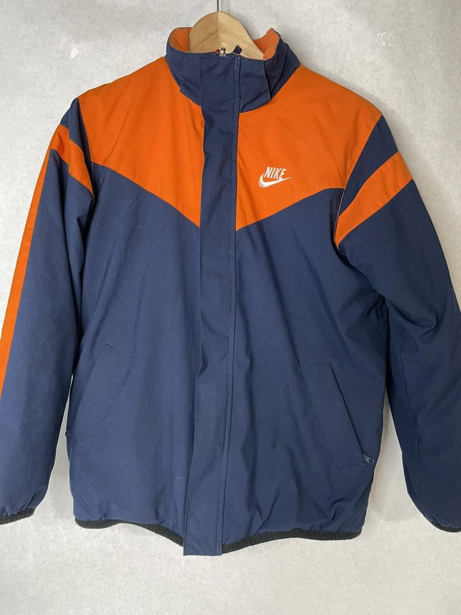 NIKE Reversible Fleece/Nylon Blue/Orange Boys Youth Large 14-16 Zip JACKET/COAT
