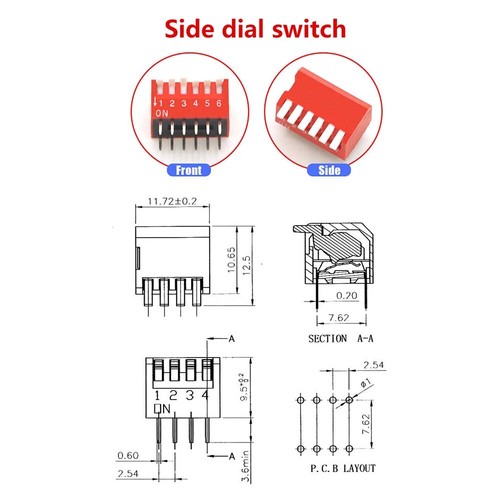 2.54mm pitch DIP/SMD Toggle Switch PCB Toggle Snap Switches 2/3/4/5/6/8/9/10 Pin - Picture 3 of 29