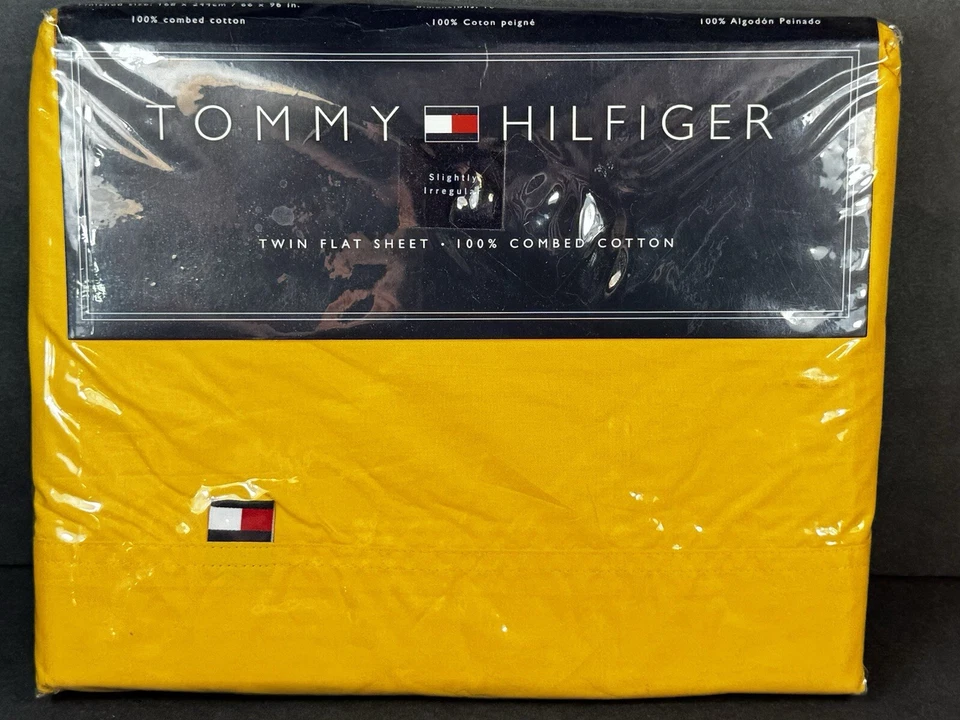Sábana plana TOMMY HILFIGER tamaño doble en amarillo Foto 2 de 4