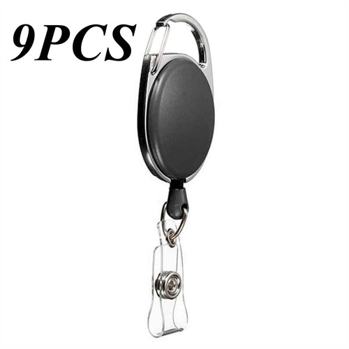 UP 9X Retractable Badge Holder Reel ID Card Business Security Pull Key Tag Clip - Picture 15 of 15