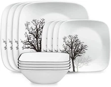 Corelle® Timber Shadows Square 12-piece Dinnerware Set, Service for 4 (Pkg 1)