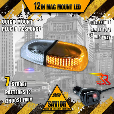240 LED Light Bar Roof Top Strobe 10FT Dual Rapid Switch White / Amber