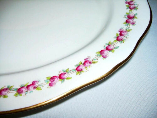 ROYAL CAULDON~ Vintage Porcelain 14" Oval PLATTER (Double Roses Border)~ England - Picture 2 of 6