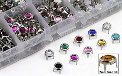 Replacent Bedazzler Refills. 10 Colors. Size 30 Rhinestones Studs. Over 450 