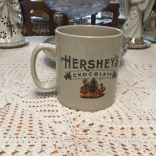 Hershey's Chocolate large mug; Family around Christmas tree - Vintage Look