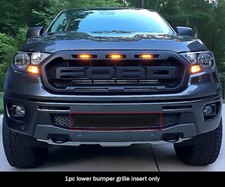 For 2019-2023 Ford Ranger Wo Adaptor Ctrl Bumper Stainless Black Mesh Grille