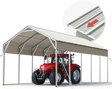 Quictent Vertical Roof Metal Carports in Multiple Sizes, Pre-Drilled All-Weather