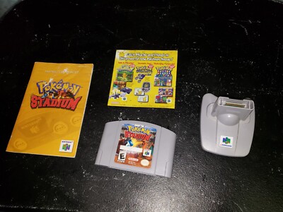 Pokemon Stadium N64 Video Game w/ Manual & Transfer Pack Authentic Works READ