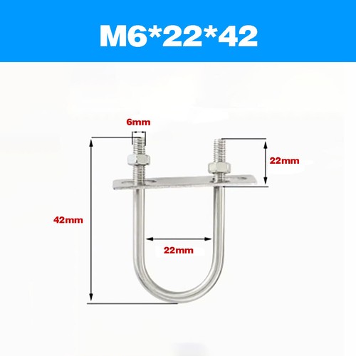 304 SS Extended U-Bolt / U-Shaped Fixed Pipe Clamp / Hoop Buckle M6M8M10M12 - Picture 13 of 111