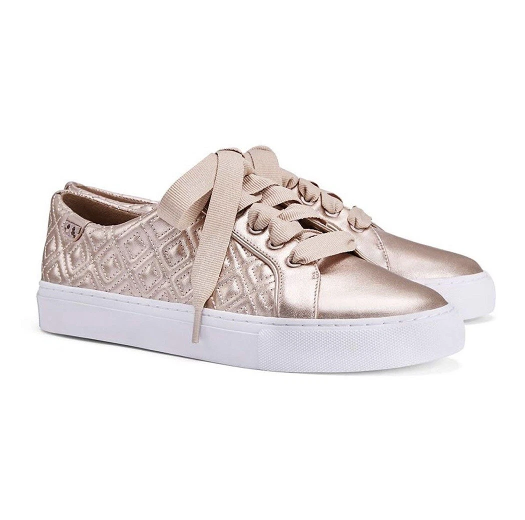 Tory burch marion best sale quilted lace up sneakers