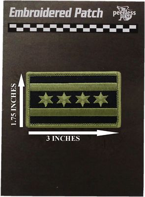 Chicago Flag Patch Green 1.75'' 3''