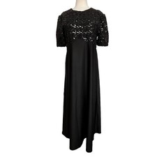 Southeastern Long Dress Sz 16 Beads Sequins Top & Sleeves Full Zip Made in USA
