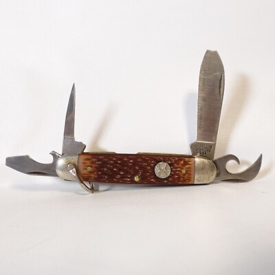 Vintage Camillus #1966 BSA Scout Knife 4 Tool Stainless Blade 
