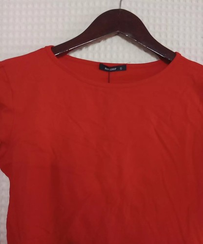 Mangdiup Red Round Collar Long Sleeve Bodysuit Women’s Size Large New - Picture 2 of 9