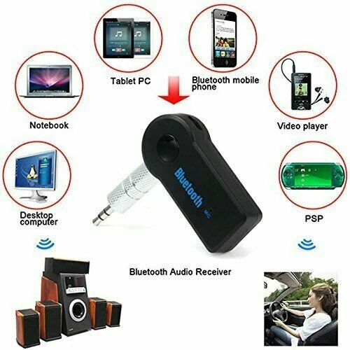 iPhone Adapter 3.5mm Wireless Bluetooth Receiver AUX Audio Stereo Music Home Car - Image 3 of 4