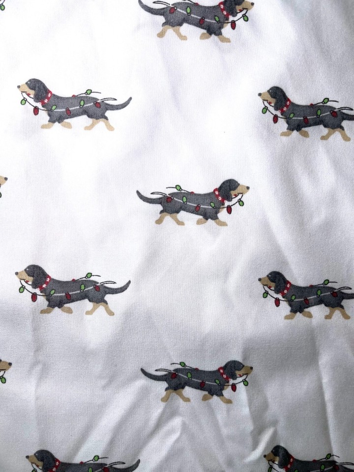 Kensie Home Christmas Dachshund Twin Sheet Set Holiday Lights