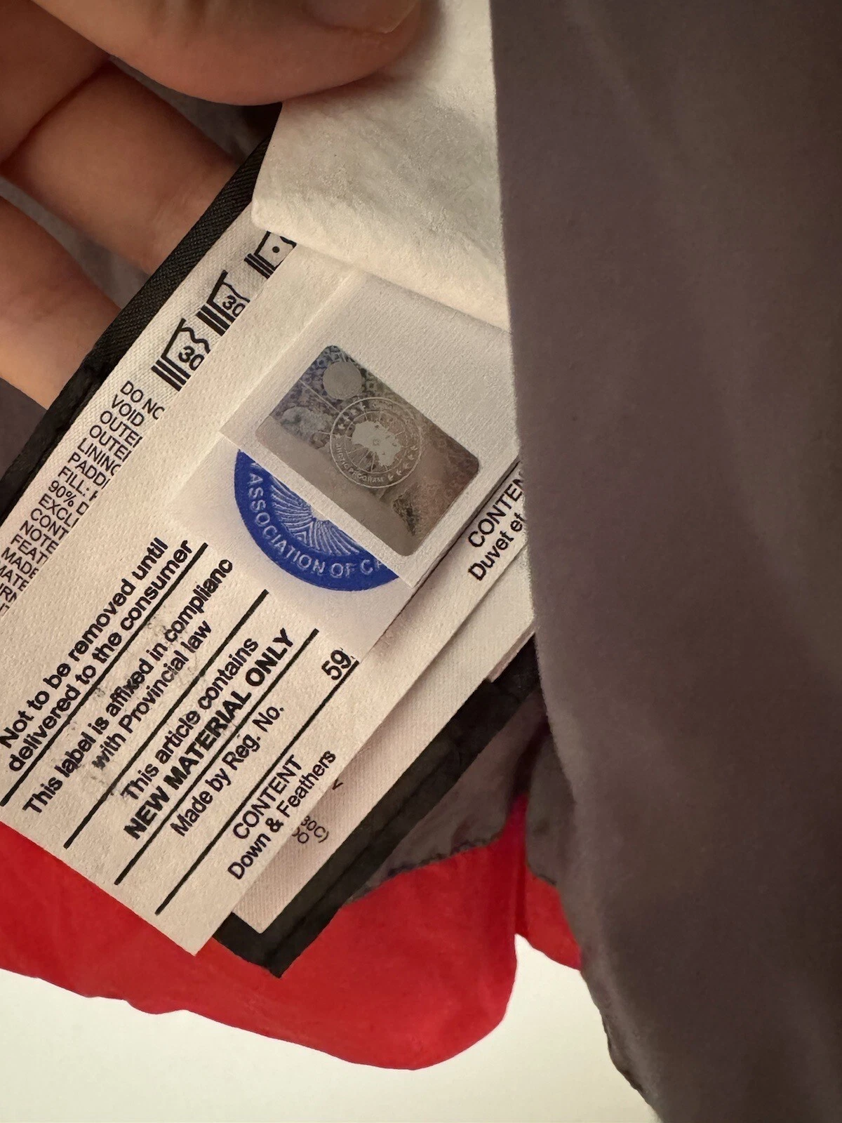 Felpa con cappuccio nuova con etichette Canada Goose da uomo GRANDE Armstrong con cappuccio puffer rossa