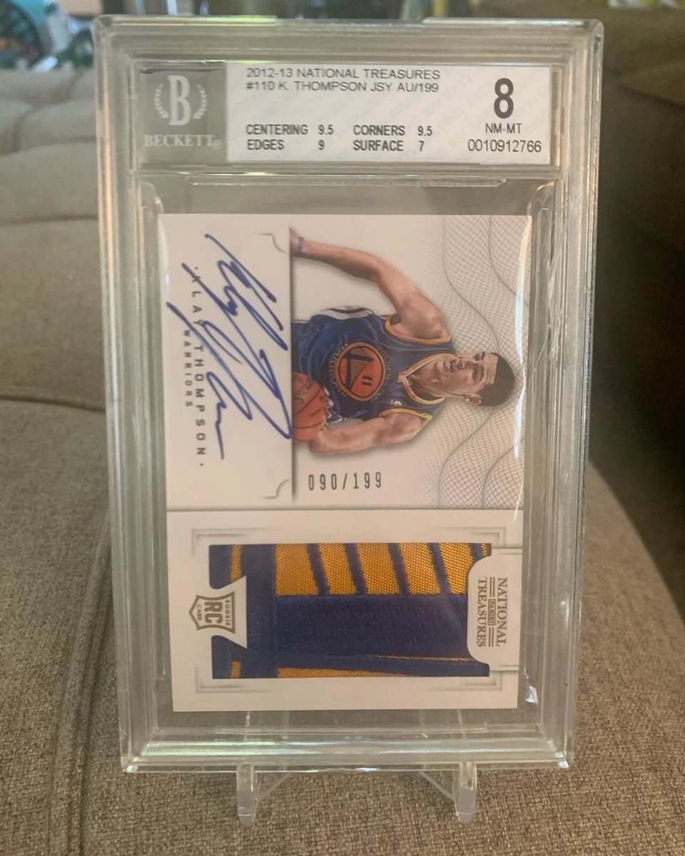 2012-13 National Treasures Klay Thompson Auto RPA Logo Patch /199 BGS 8  Warriors