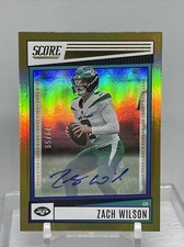 Zach Wilson #295 | 2022 Score | Gold Zone Auto # /50 | Jets