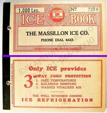 ICE COUPON BOOKLET - THE MASSILLON ICE COMPANY, MASSILLON, OHIO - c1930's