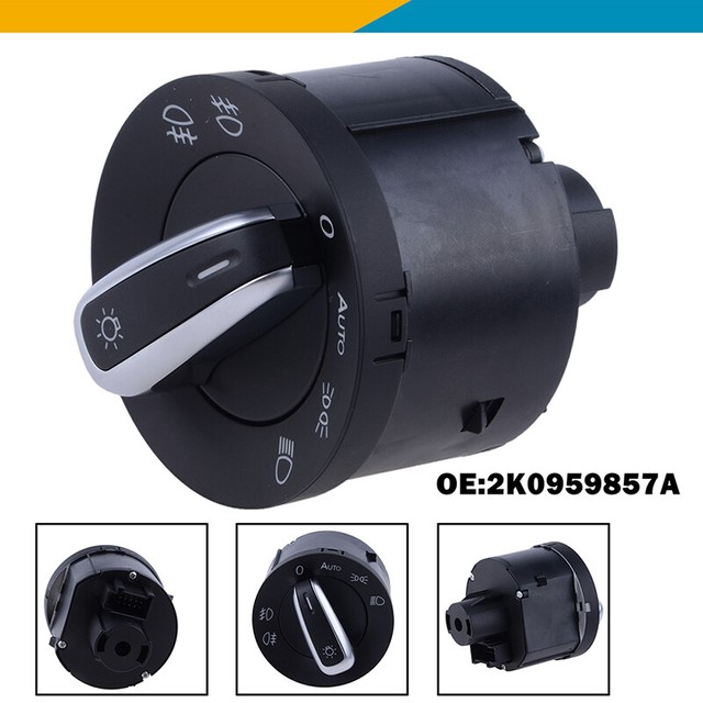 5ND941431B Chrome Black Headlight Switch For 20052013 VW MK5 MK6