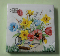 20 Servietten Meisen Blumenstrauß 1 Packung Ovp Vogel FrüHling Eimer VöGel