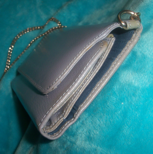 HOBO International Hellgrau Kiesel Leder Crossbody Geldbörse Portemonnaie - GLITZER - Bild 19 von 19