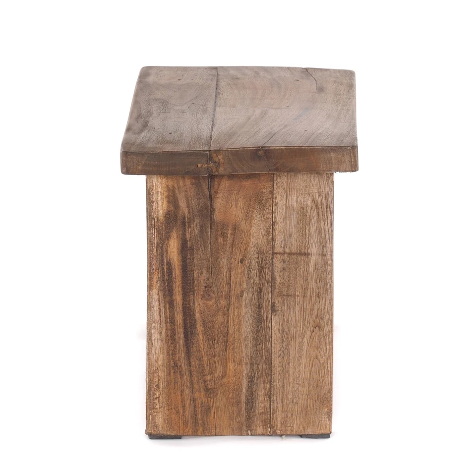 HOLZ HOCKER "SCHEMEL" | 31x40x25 cm, Recyclingholz, natur braun | Sitzbank - Bild 3 von 4
