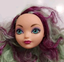 EVER AFTER HIGH DOLL HEAD ONLY MADELINE HATTER FOR REPLACEMENT TATTY HAIR