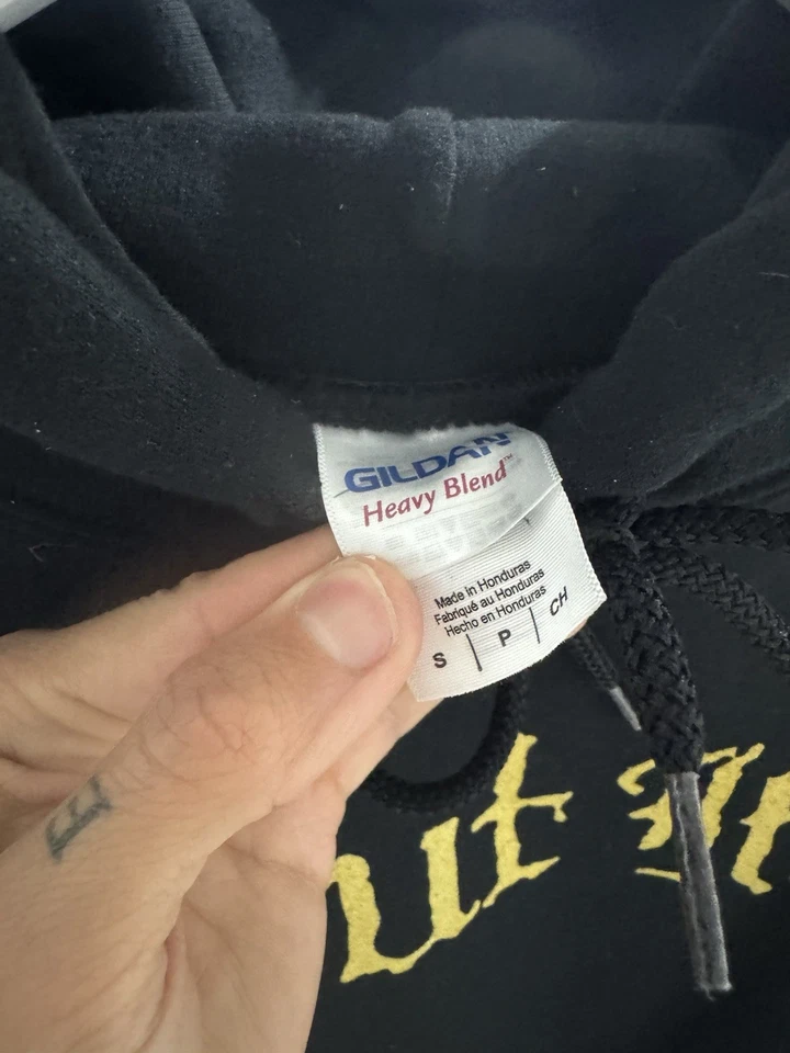 Vintage All Out War Hoodie Y2K Hardcore Pullover Sweater - Image 2 of 3