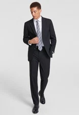 Nautica Men's Modern-Fit Stretch Suit - Black Stripe 48 R 