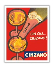 CIN CIN Cinzano Asti Spumante - Italian Sparkling Wine - Vintage Ad Poster