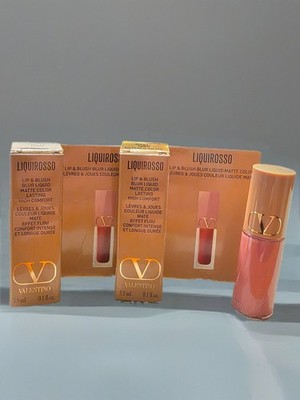 2x Valentino Liquirosso Lip and Blush Blur Liquid Matte Color #109R NIB Sample