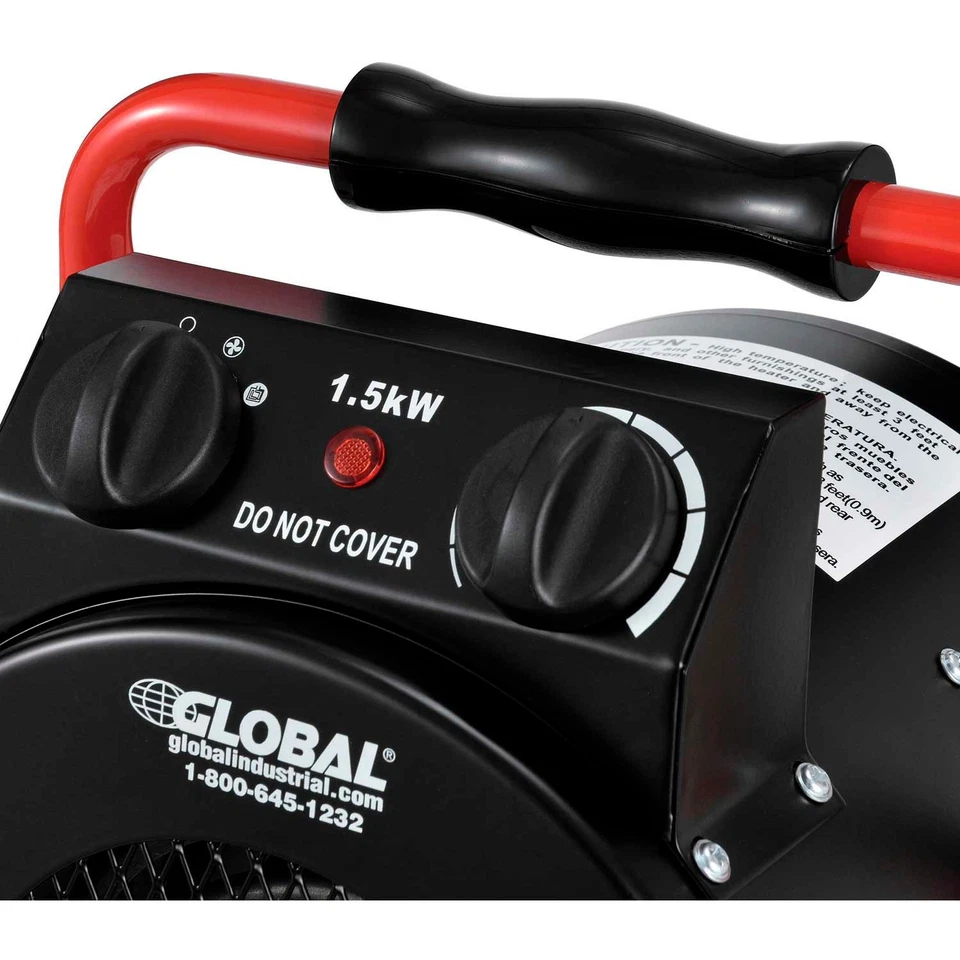 Calentador de Espacio Eléctrico Portátil con Termostato 1500 vatios 120v Rojo Foto 4 de 4