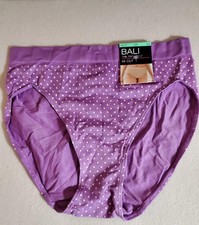 NWT BALI one smooth u HI-CUT BRIEF PANTIES 2362 GRAPE VALOUR DOT V52 XL / 8