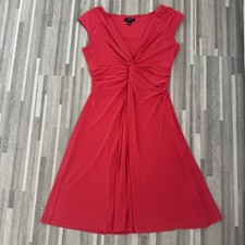 Chaps Pink Sleeveless Flattering Knee Length Stretchy Comfort Party Dress L