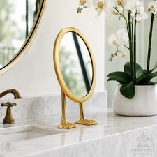 New Surrealist Vanity Table Mirror in the French Style of Meret Oppenheim 13"