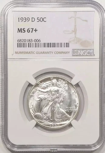 1939 D Walking Liberty Half Dollar NGC MS-67+ PLUS