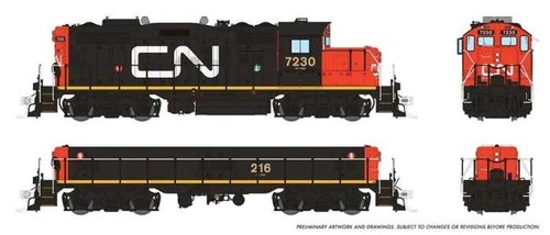 Rapido 41515 HO GP9rm Mother & Powered Slug - ESU LokSound & DCC CN 7240, 241 | Zustand: New