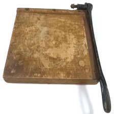 Vintage 1940s Ideal School Supply-Ingento 3, 12x12  Paper Cutter-Cast Iron/Wood