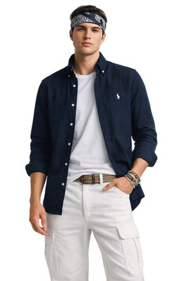 Polo Ralph Lauren Custom Fit Poplin Hemd Pony Oxford Navy Button-Down Shirt M