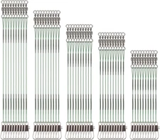 50 Pcs Fishing Leaders, Stainless Steel Fishing Leaders with Snap and Swivel