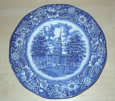 Speisenteller Porzellan Liberty Blue Staffordshire Ironstone Independence Hall