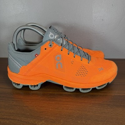 On Cloudsurfer Shoes Womens 7 Cushioned Running Neon Orange Gray Sneakers