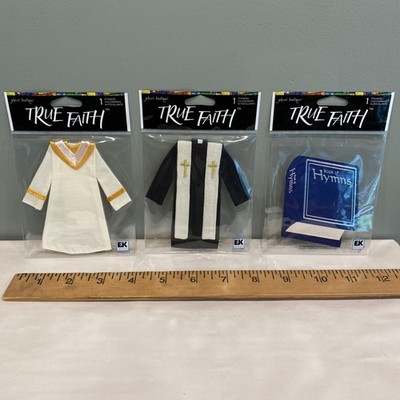 Baptism Scrapbook Stickers TRUE FAITH Jolee s Priest & Choir Robe Hymn Book (A)