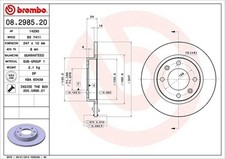 2x BREMBO Bremsscheibe Hinterachse für PEUGEOT